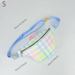 New Large Size Rainbow Plaid Fanny Pack Chest Pack Toiletry Storage Pouch Grid Outdoor Fanny Pack Travel Wash Cosmetic Bag Gift