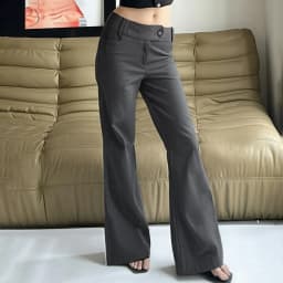 Y2K Retro Pants Solid Color Low Waist Woven Casual Simple Commuting Style Versatile Daily Loose Straight Leg
