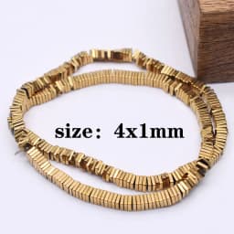 Plated Genuine Gold Color Retention AAA+ Natural Hematite Stone Spacer Loose Beads For Jewelry Making Diy Bracelets Finding