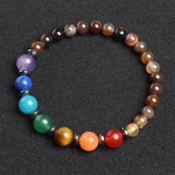 7 Chakra Bracelet Natural Gem Stone Beads Bangle Women Crystal Healing Anxiety Jewellery Mandala Yoga Meditation Bracelets Gift