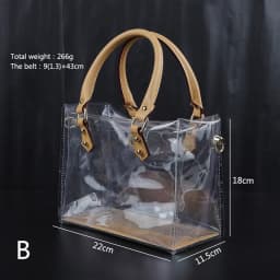 Handmade Pvc Handbag Leather Shoulder Bag Strap Transparent Tote Waterproof Clutch Travel Crossbody Women Large Capacity Handbag