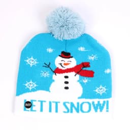 New Style! LED Christmas Hat Beanie Light Up Illuminate Warm Hat 48 Patterns New Year Snowman Sweater Hat Christmas Decorations