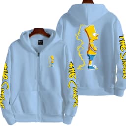Cartoon Anime The Simpsons Men's Bart Simpson Zipper Hoodie Outdoor New Women's Sportswear Spring and Autumn Fashion Couple Coat