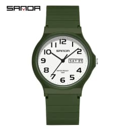 SANDA 9072 Students Watches New Design Soft TPU Strap Water Resistant Quartz Movement Outdoor Sports Analog Wrist Watch