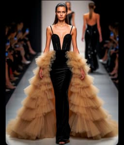 Extra Puffy Layered Tulle Overskirt Detachable Train Elastic Waist Tiered Ruffle Mesh Removable Skirt Nude Gold Prom Party Skirt