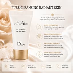 Dior Prestige La Mousse Micellaire Cleansing Foam 5g Mini Travel Size Micellar Face Cleanser Revitalizing Rose De Granville Gent