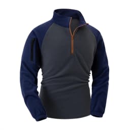 Men's New Stand-up Collar Half-zipper Long-sleeved Arm Zipper Pocket Tactical Sweater Pullover Training Uniform