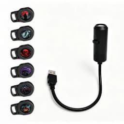 Halloween Decor Projector Lamp USB Powered LED Projection Light with Interchangeable Pattern Slides Adjustable Gooseneck Ambient