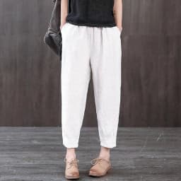 New Women's Casual Pants Thin Loose Cotton Linen Nine Points Harlan Bla Mom Straight Leg Pants Spring Summer High Waist