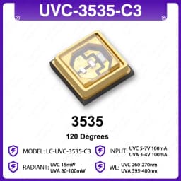 Deep UV LED UVC 280nm UVB 300nm + UVA 395nm Diodes 3535 SMD 5~15mW Chip DIY Ultraviolet Lamps For Water Air Virus Sterilization