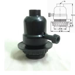 UL Bakelite Lamp Holder E26 Vintage Edison Spiral Bulb Base Zipper and Knob Switch Vintage Chandelier and Table Lamp Holder