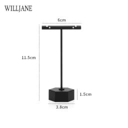Black Metal Earrings T-Bar Stand Necklace Chains Ring Jewelry Hanging Holder Organizer Watch Counter Display Stand for Selling