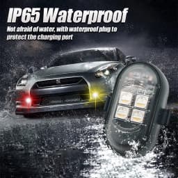 RGB Car Interior Lights with Wireless Remote, Larger Battery & Brighter LED, Type-C Fast Charging, Multi-Mode for Motorcycle
