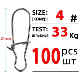 DNDYUJU 100pcs Fishing Nice Hooked Snap Pin Stainless Steel Fishing Barrel Swivel Lure Connector Fishing Accessories Sea