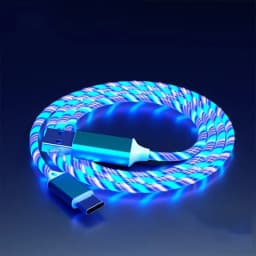 Flow Luminous USB Type C Cable 3A Fast Charging Data Cord for Samsung Xiaomi OPPO Huawei IPhone Charger Micro USB Wire LED Cable