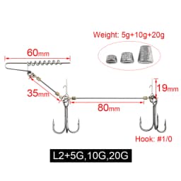 Spinpoler Multi-Depth Pike Stinger Rigs Fishing Hook #6 #1/0 #2/0 With Sinker Weight 5g 7g 10g 15g 20g Systerm Kit For Swimbait