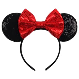 Cute Women Mouse Ears Leopard Print Headbands for Girls Baby Women Sequins 5"Bows Hair Accessories Adults Hairbands Kids Gift