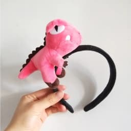 1pc cartoon green dinosaur cute shampoo headband, super cute doll head rope, dual-purpose plush delicate brooch hairpin