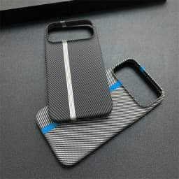 Contrast Clash Color Carbon Fiber Thin Matte Case for iPhone 17 Pro Max 16 15 14 13 12 11 Stripe Pattern Shockproof Bumper Cover