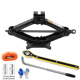 Car Scissor Jack with Hand Crank 2.5T Portable Labor-saving Car Jack Car Repair Tool Set with Wrenches Socket Tow rope