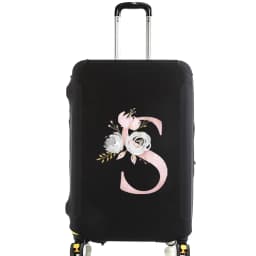 Luggage Case Suitcase Protective Cover Pink Flower Letter Name Pattern Travel Elastic Luggage Dust Cover Apply 18-28 Suitcase