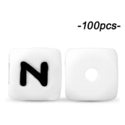 100Pcs 12mm Letter Silicone Beads for DIY Name Jewelry Making Bracelet Necklace Beaded Pen Accessories Keychain Beads Craft