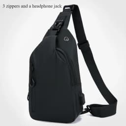 Men Bag Fashion New Solid Color Men Chest Bag Outdoor Casual Fashion One Shoulder Crossbody Bag Nylon USB Charging Shoulder Bags