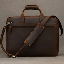 High Quality Men's Leather Laptop Bag 14 15.6 Inch Computer Briefcase A4 Document Bag For Men Male Briefcase Bags Thick Leather