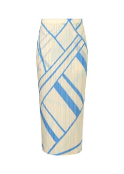 Miyake Pleated Fold Lines Printed Minimalist Design Straight Skirt