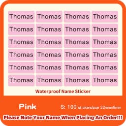 3Size Pink Sticker Custom Personal Name Stickers Personalized Waterproof Tag Label For Scrapbook School Stationery Water Bottle