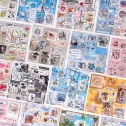 30 Sheets Cute Die-Cut Sticker Book - Hand account Decoration Scrapbooking Decals for Junk Journals & DIY Crafting