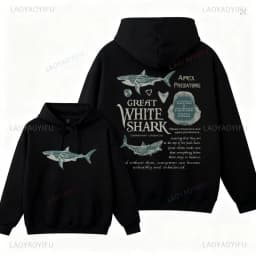 Great White Shark Hoodie Shark Sweatshirt Shark Conservation Hoody Marine Biologist Hoodie Unisex Shark Winter Clothes Women