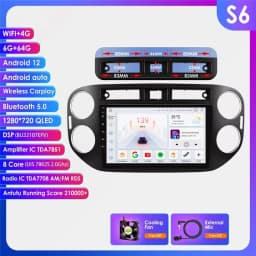 Hizpo 2 Din Android Auto Radio For VW Volkswagen Tiguan 1 NF 2006-2016 Carplay Car Multimedia GPS 2din Autoradio Head Unit Navi