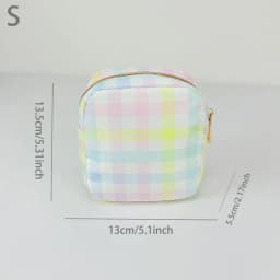 New Large Size Rainbow Plaid Fanny Pack Chest Pack Toiletry Storage Pouch Grid Outdoor Fanny Pack Travel Wash Cosmetic Bag Gift