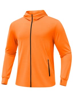 TACVASEN Men's Full Zip UPF 50+ Hooded Jacket Lightweight Sun Protection Fishing Hiking Shirt 4 Pockets Thumbholes Breathable