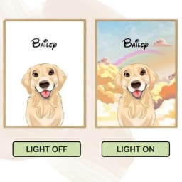 Custom Pet Photo Frame Lamp Personalized Pet Portrait And Name Night Light Dog Cat Memorial Photo Frame Wall Room Decor Gift