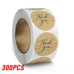 100-500pcs Brown Kraft Paper Seal Labels Thank You Stickers For DIY Gift Decoration Baking Package Envelope Stationery Sticker