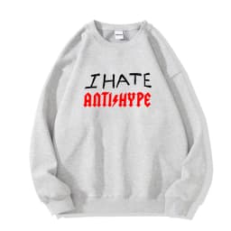 Harajuku Oversized Pullover Men's Hoodies I HATE ANTIHYPE Graphic Print Goth Hooded Sweatshirt Hip Hop Fashion Clothing Y2k Tops