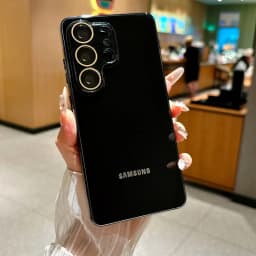Luxury Solid Color Glass Phone Case For Samsung S26 S25 Ultra S24 FE S23Ultra Plating TPU Bumper Frame Lens Protection Cover