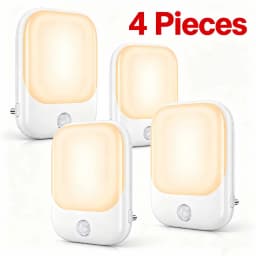 Night Light Socket with Motion Sensor, Night Light 3-Level Brightness Adjustment (On/Auto/Off), 2700 K Warm White Night Lamp