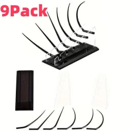 9Pack Eyelash Extension Display Stand Holder Salon Lash Curl Demonstration Model Rack Professional Makeup Training Beauty Tools