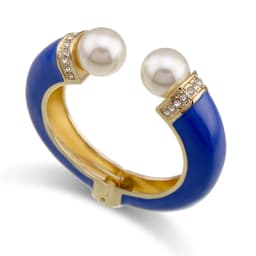 10 Colors Boho Personalized Double Pearls Cuff Bangle for Women Party Bracelet Engagement Accessory Rhinestone Bangles Jewelry