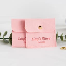 100Pcs Customized Logo 8x8cm Jewelry Microfiber Snap Bag Velvet Envelope Button Pouch Portable Travel Gift Organizer Ring Pocket
