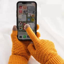 Wool Knitted Gloves Unisex Pineapple Texture Touchscreen Elastic Gloves Winter Warm For Cycling Jacquard Students Gloves