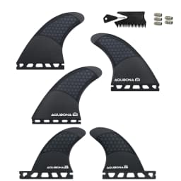 Single/Dual II Tab Surfing Fins - Tri Fins Set Honeycomb Fiberglass & Carbon S/M/L Size - Come with Fin Key Screws and Wax Comb