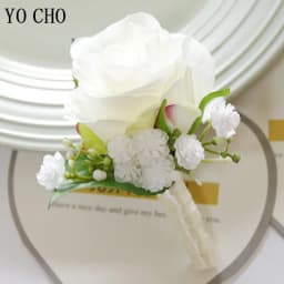 White Brooches Man Suit Shirt Collar Lapel Pin Brooch Pins Wedding Party Accessories Bridesmaid Bracelet Flowers Corsages Flower