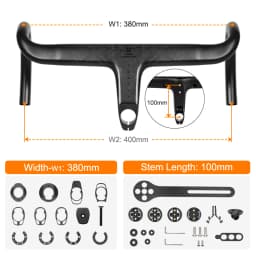 TOSEEK Carbon Handlebar Road Carbon Handlebar T700 Carbon Integrated Handlebar Di2 Bicycle Accessories Carbon Drop Bar