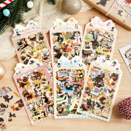 Journal GO 4pcs Cute Meow Stickers for Scrapbook Collage Junk Journal Decoration Lovely Cats Greeting Card Album Planner Sticker