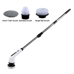 Electric Spin Scrubber Rechargeable Cordless with 3/9 Brush Heads Powerful Motor Metal Gears Extendable Rod for Bathroom Kitchen Car Tile Floor Multi-Purpose Cleaning Brush Bathtub Shower Grout Home Use Tool Set