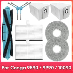 Fit For ( Conga 9590 / 9990 / 10090 AI Spin Revolution Ultra Power Home ) Main Side Brush Filter Mop Dust Bag Part Accessory